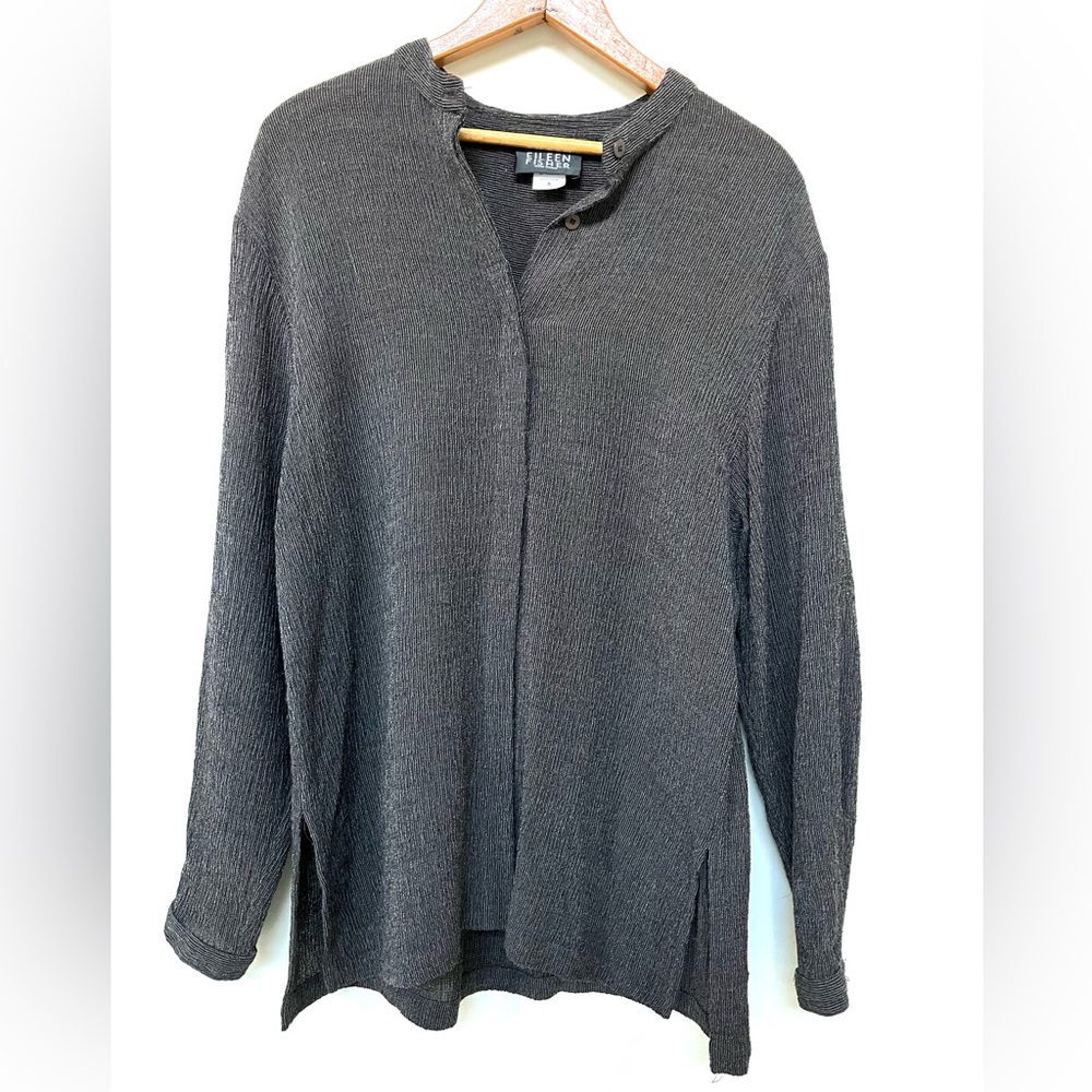Eileen Fisher Wool Blend Tunic - Light and Flowey - Black & Cream ~ Size: Small